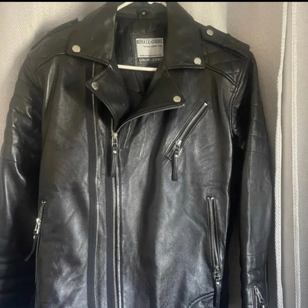 New Unisex Leather Jacket Goat Skin High Quality Size Medium Roxa leather. - Picture 1 of 14